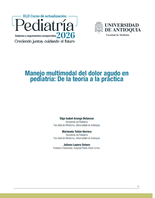 Manejo multimodal del dolor agudo en pediatría: De la teoría a la práctica